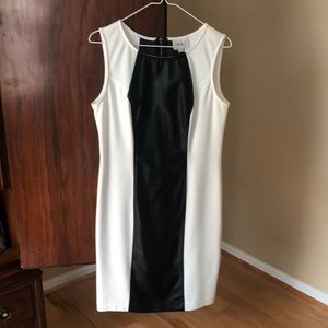 eci Dress with Faux Leather Panel NWOT